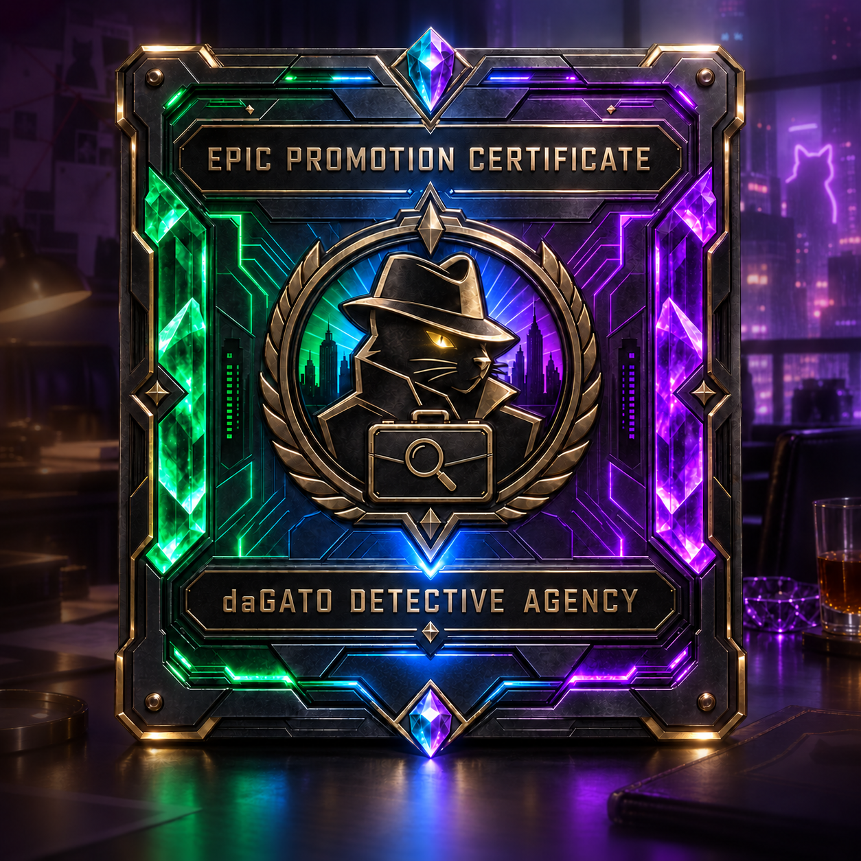 Official daGATO Detective Agency Epic Promotion Certificate