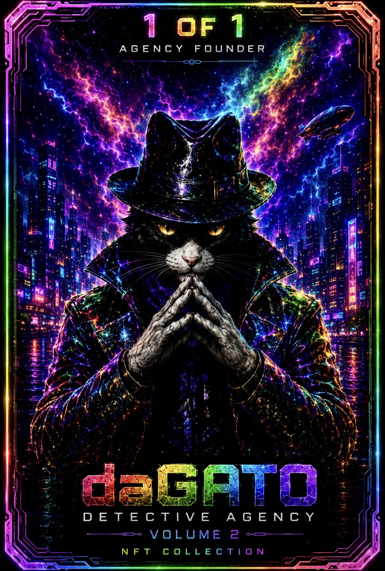 Volume 2: daGATO surrounded by chromatic neon light
